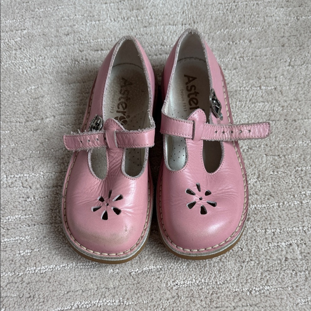 Aster Pink Leather Mary Jane Kids Shoes
